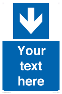 Custom Directional signage blue down arrow 